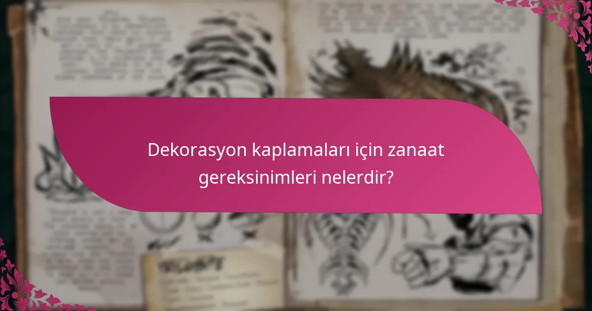 Dekorasyon kaplamaları için zanaat gereksinimleri nelerdir?