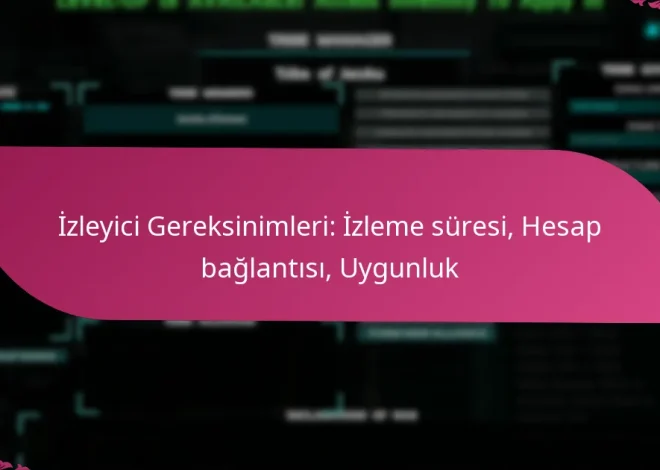 İzleyici Gereksinimleri: İzleme süresi, Hesap bağlantısı, Uygunluk