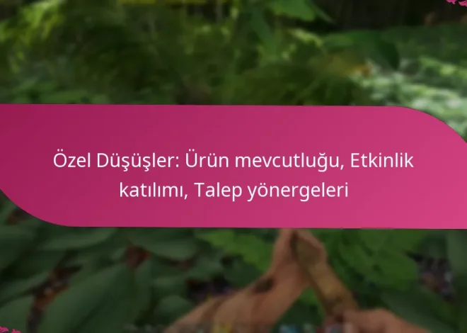 Özel Düşüşler: Ürün mevcutluğu, Etkinlik katılımı, Talep yönergeleri