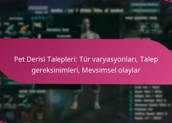 Pet Derisi Talepleri: Tür varyasyonları, Talep gereksinimleri, Mevsimsel olaylar