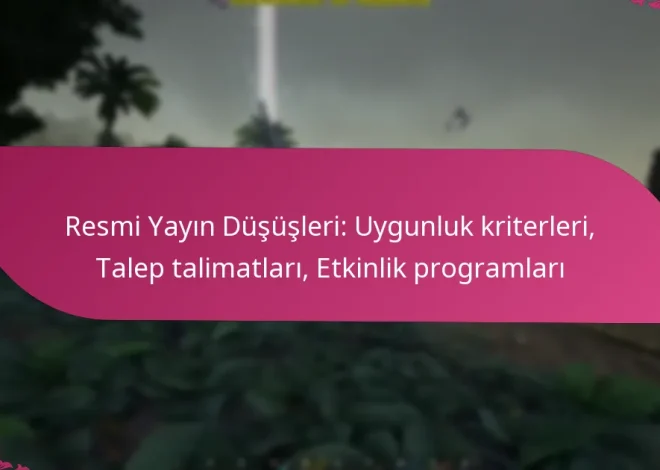 Resmi Yayın Düşüşleri: Uygunluk kriterleri, Talep talimatları, Etkinlik programları