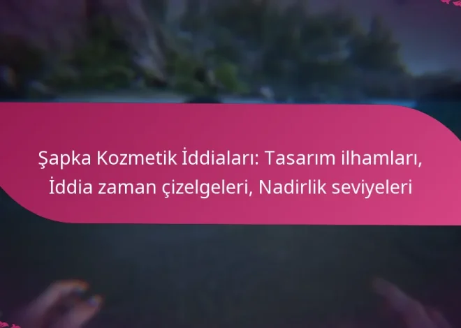 Şapka Kozmetik İddiaları: Tasarım ilhamları, İddia zaman çizelgeleri, Nadirlik seviyeleri