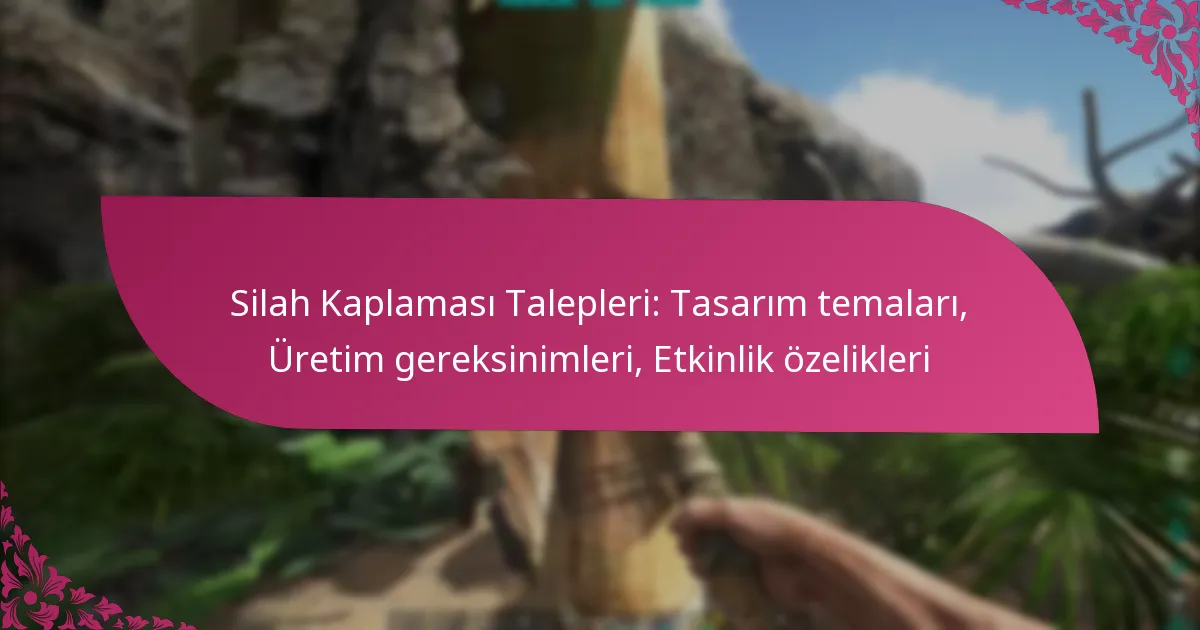 Silah Kaplaması Talepleri: Tasarım temaları, Üretim gereksinimleri, Etkinlik özelikleri