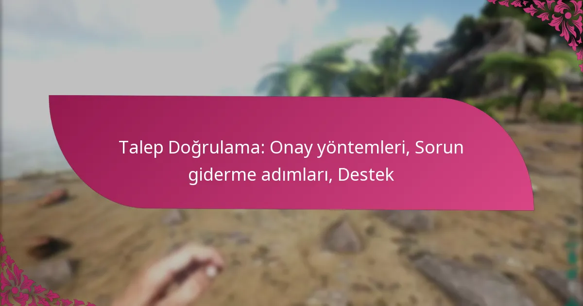 Talep Doğrulama: Onay yöntemleri, Sorun giderme adımları, Destek