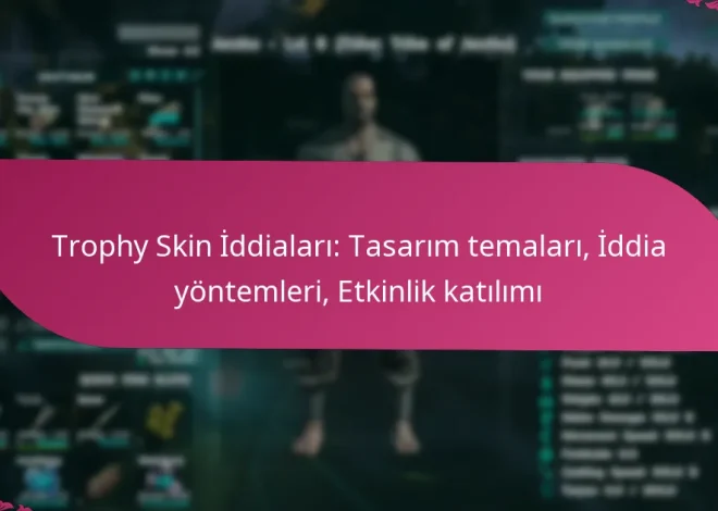 Trophy Skin İddiaları: Tasarım temaları, İddia yöntemleri, Etkinlik katılımı