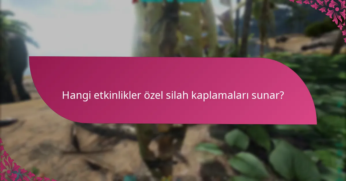 Hangi etkinlikler özel silah kaplamaları sunar?