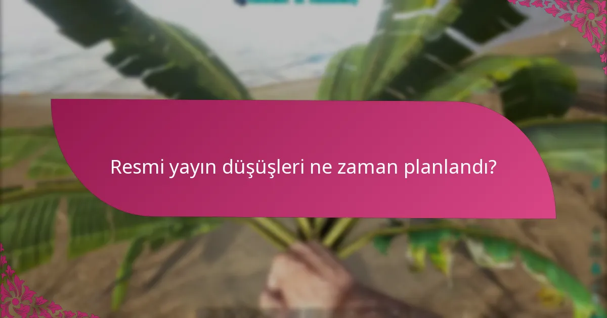 Resmi yayın düşüşleri ne zaman planlandı?